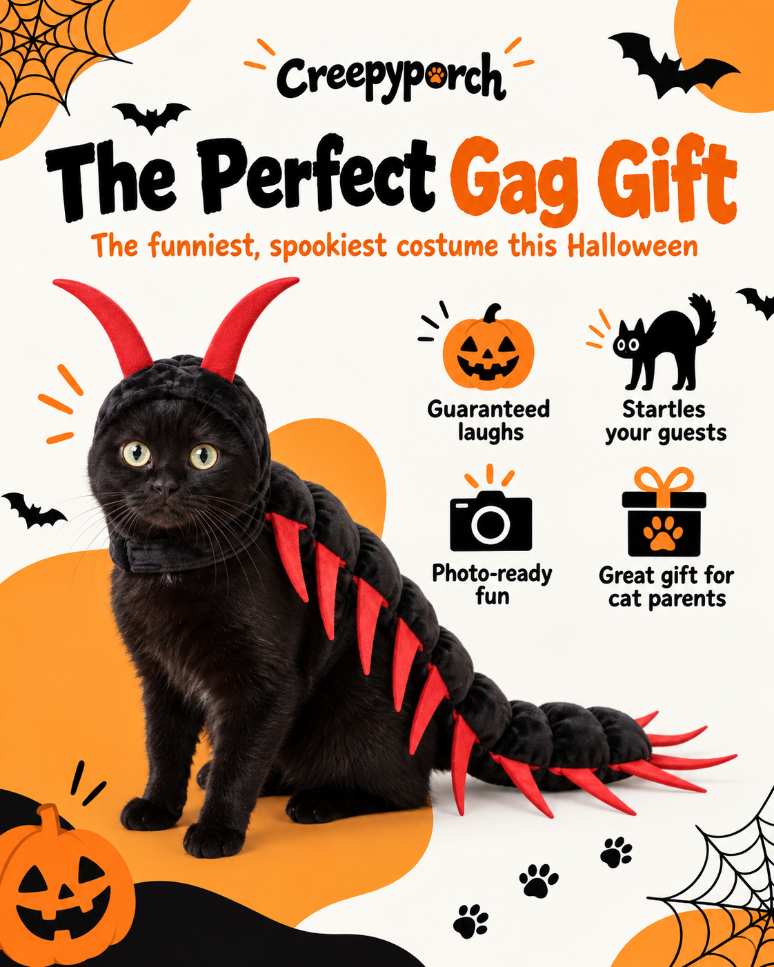 Creepyporch™ Creepy Crawly Cat Centipede Costume