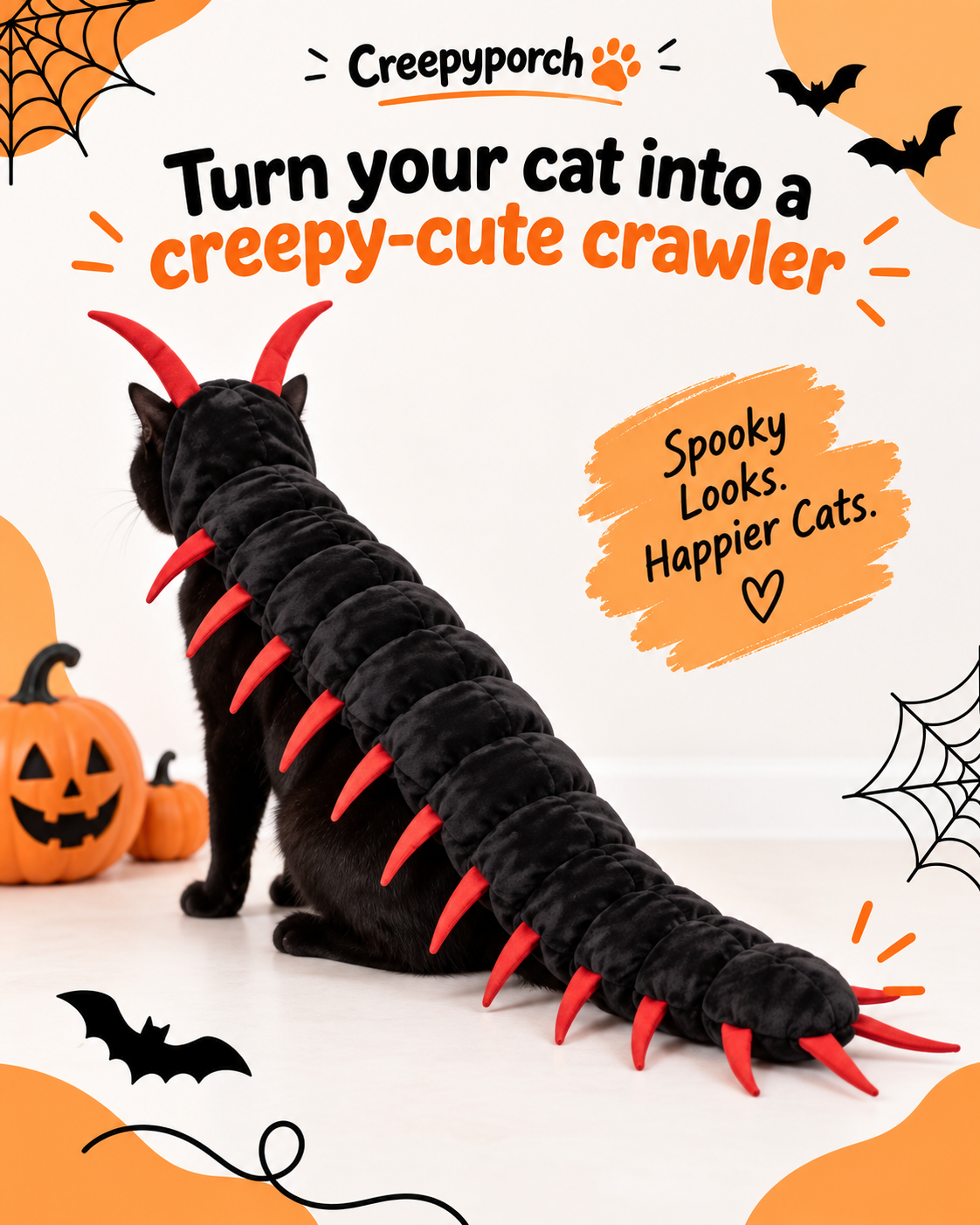 Creepyporch™ Creepy Crawly Cat Centipede Costume
