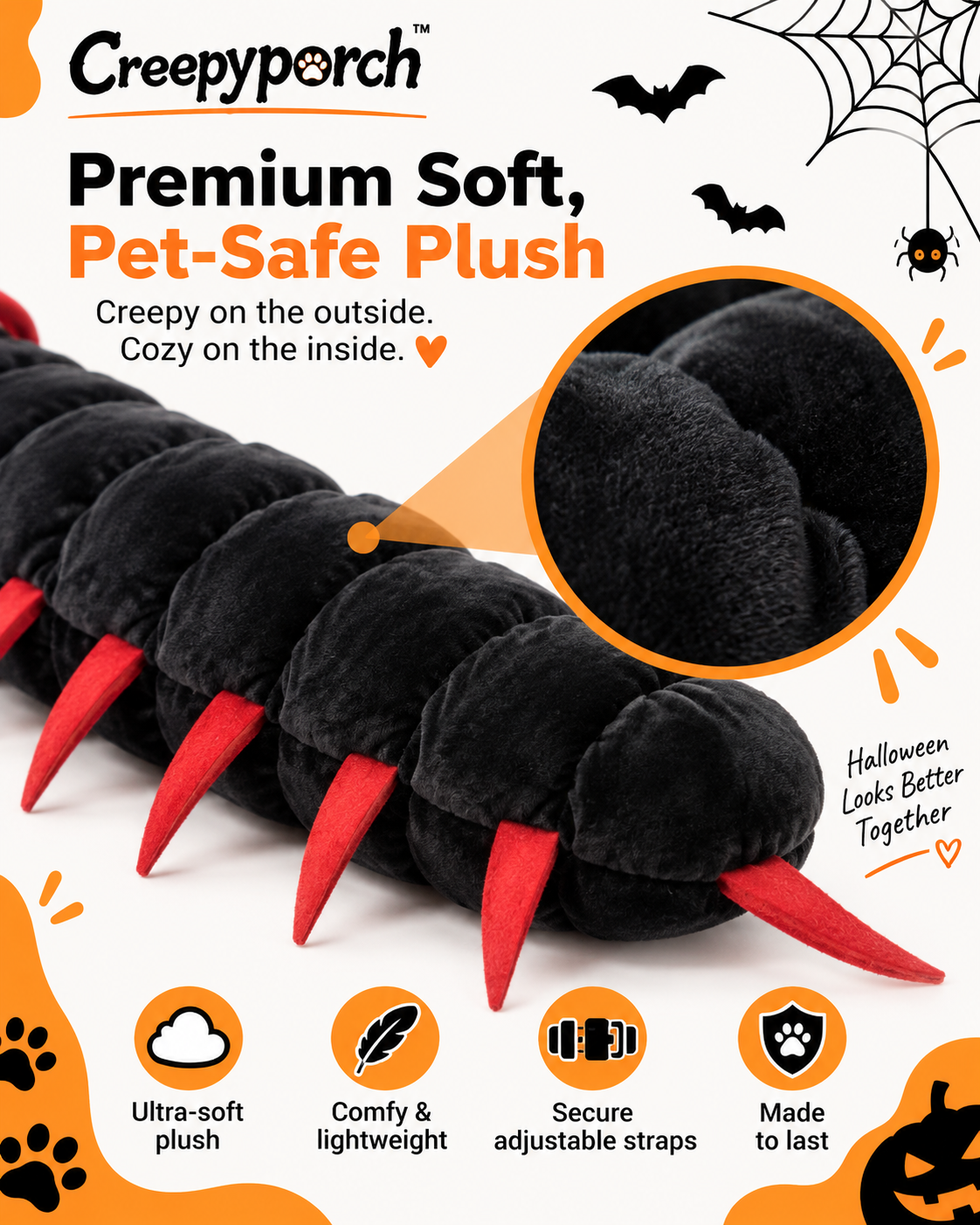 Creepyporch™ Creepy Crawly Cat Centipede Costume