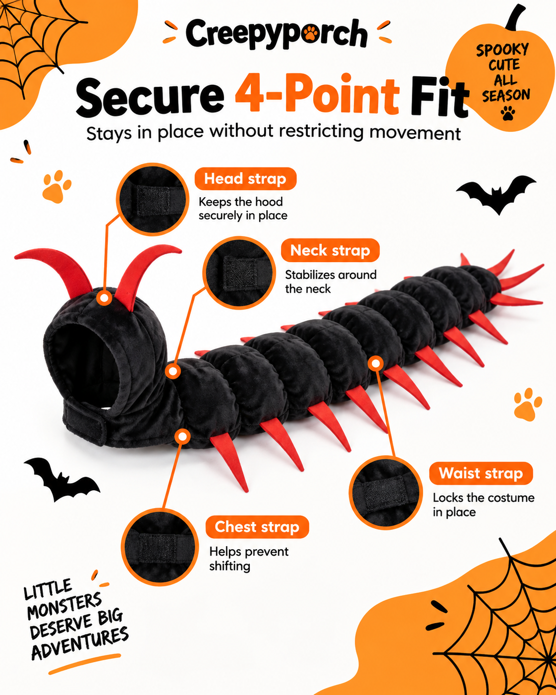 Creepyporch™ Creepy Crawly Cat Centipede Costume